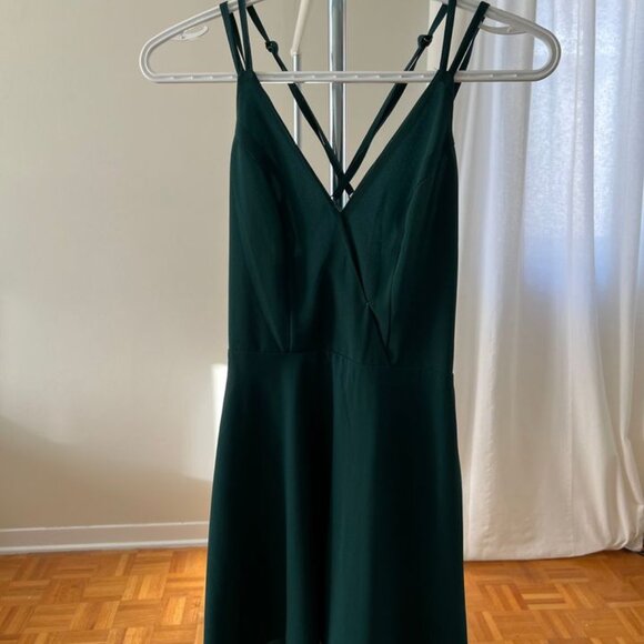 Dark Green Mini Dress - Picture 1 of 4